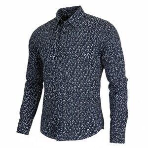 Jack Spade Mens Floral Print Long Sleeve Button Down Shirt XS Navy Blue